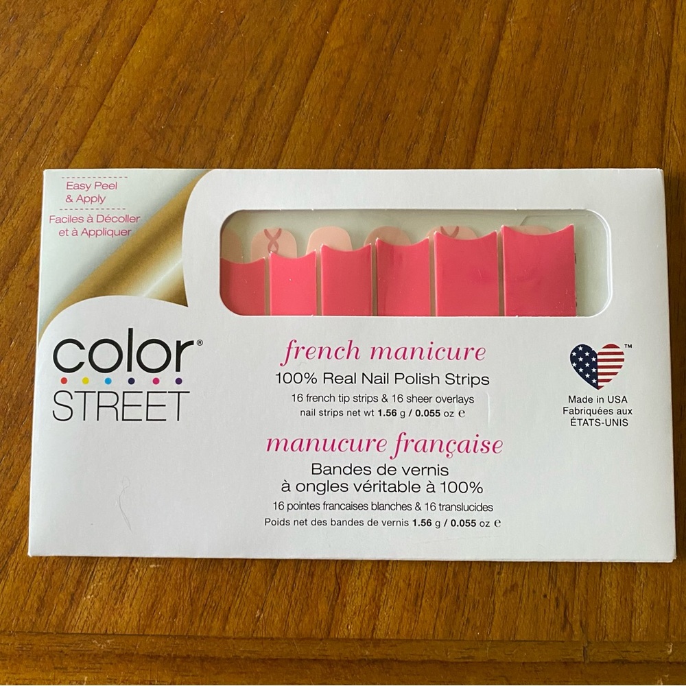 4/$25 Color Street Pink French Manicure Nail Strips NWT “Standing Strong”